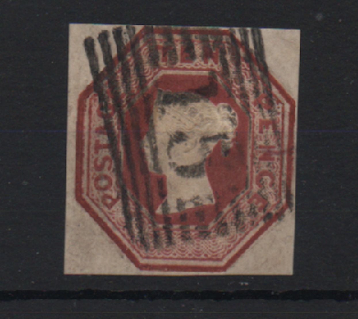GB 184754 10d embossed SG57 very fine used 4 Margins ardrossan postmark stamp