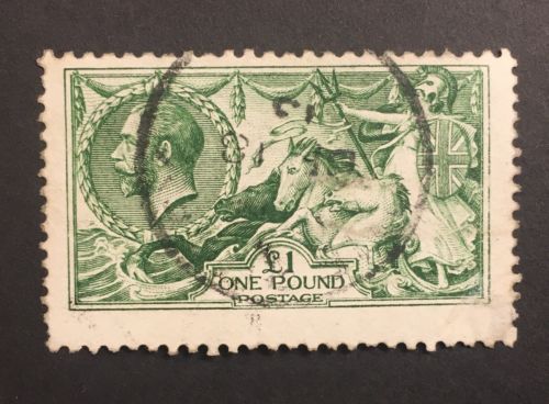GB KGV 1 Green 1913 Seahorse Used Stamp