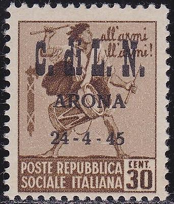 ITALY LOCAL ISSUES CLN 1945 Arona 30c Tamburino Unwmk  MNH  Scarce G81022