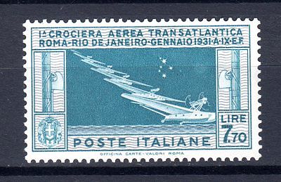 ITALY ITALIAN ITALIA 1930 AIRMAIL TRANSATLANTIC BALBO SG303 MH STAMPS MOUNTED