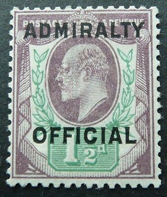 1903 GB ADMIRALTY OFFICIAL SG 0109 1 12d STAMP  MH  SEE