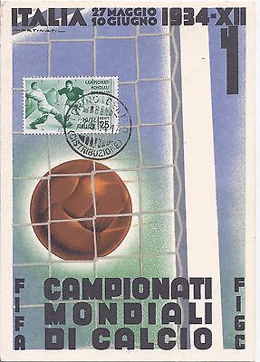 Italy 1934 Football World Cup 25 on special first day of games card