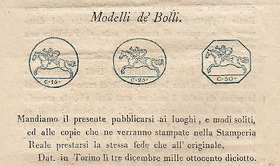 ItalyCavallinilittle horseof Sardinia1821 FIRST WORLD POSTAL STATIONERY
