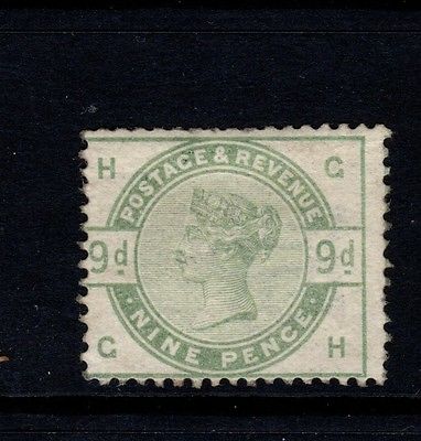 QV GB 188384 SG195 9d dull green GH stamp CV 1250 Lightly hinged mint