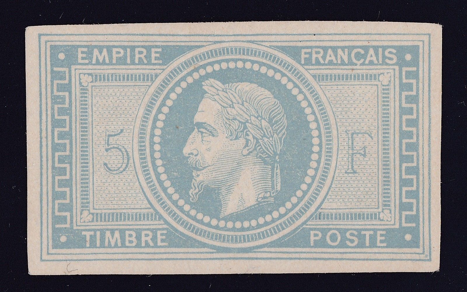 FRANCE  Blue Color Trial of 5Fr Napoleon Sc 37 Yv 33  value 800