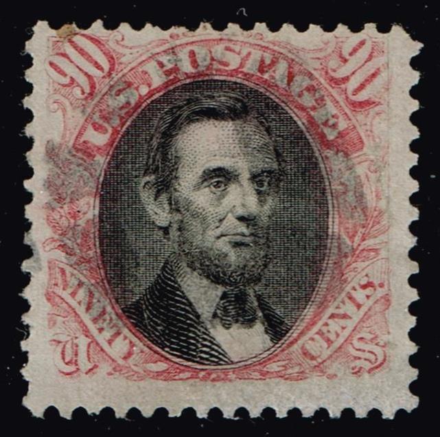 US stamp122 90c Carmine  Black 1869 Pictorial issue used stamp  Certificate