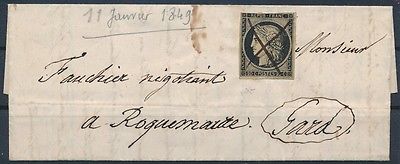 38233 France 1849 Good classical cover pen annulation Very Nice see photos