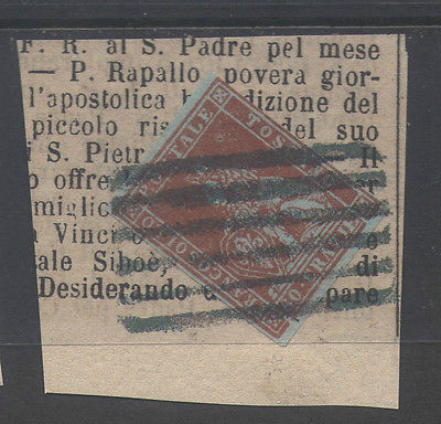 1851 Regno Toscana  60 crazie frammento used   Italy Italien Italie Italia 