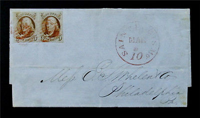 nystamps US Stamp  1 1847 5C Used 1100 PR On Cover Franklin