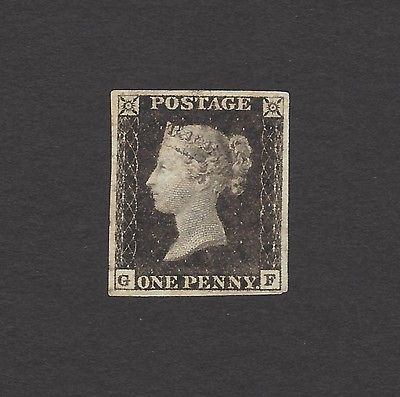 GB 1840 Penny Black plate 1b unused or invisibly light cancel used SG Spec AS5h