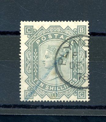 Great Britain 186783  10s Greenish Grey  SG 128  fineused Plymouth  S991