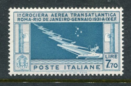 ITALY 1930 AIR TRANSATLANTIC BALBO MLH Stamp cat EURO 550