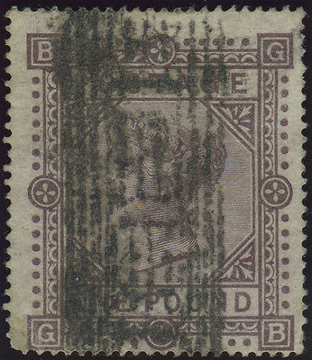 SG 129 1 brownlilac GB good used example with scarce roller cancel Cat 4