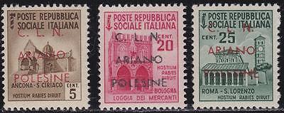 ITALY LOCAL ISSUES CLN 1945 Ariano Polesine 3v not issued  MNH G81148