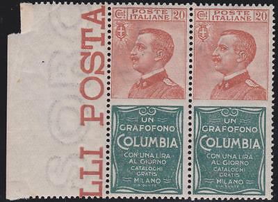 ITALY 192425 Advertising Stamps pair 20c Columbia not issued MNH Luxus  G81993