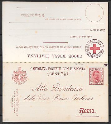 Italy covers RED CROSS Double Card not sent