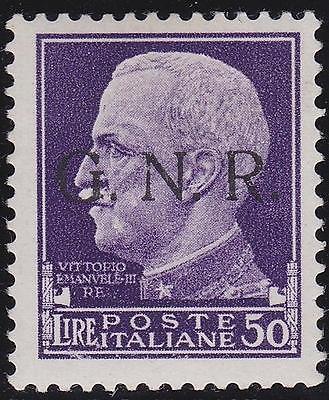 ITALY RSI 1944  L50 overprinted GNR  MNH Signed XF  G78591
