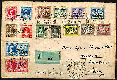 Vatican City 113E12 Comp Set on the 1931 Cover Used VF