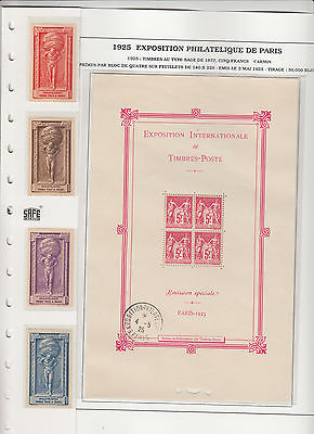 FRANCE bloc feuillet n 1 neuf  MNH obliteration hors timbre cote 3000  vign