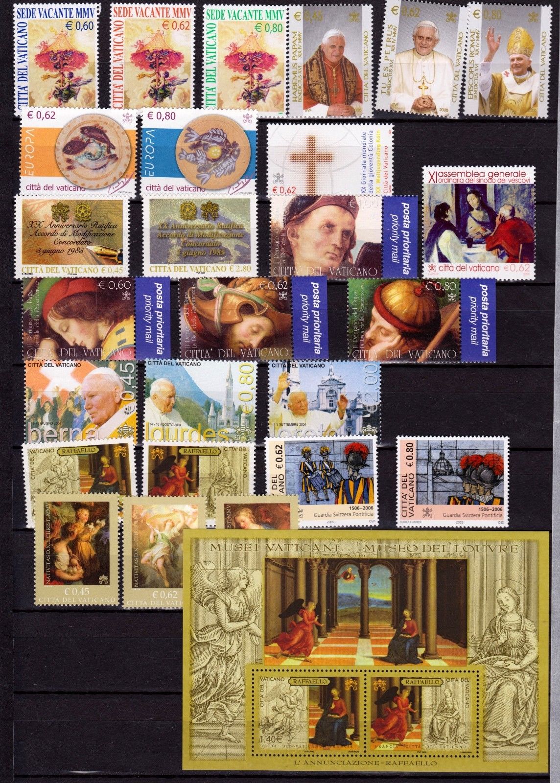 Vatican 2005 almost complete year one sheet missing  MNH