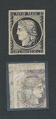 N3 NEUF AVEC GOMME IMPRESSION RECTO VERSO CERTIFICAT ROUMET TIMBRE STAMP FRANCE