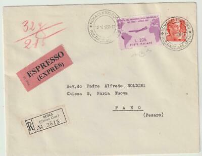 ITALY 1961 GRONCHI ROSA on registered first day cover signed scarce  N0686