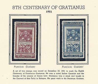 Vatican 1951 Sc C201 8th Cent of Gratianus MNH Cat395 See description 3 scans