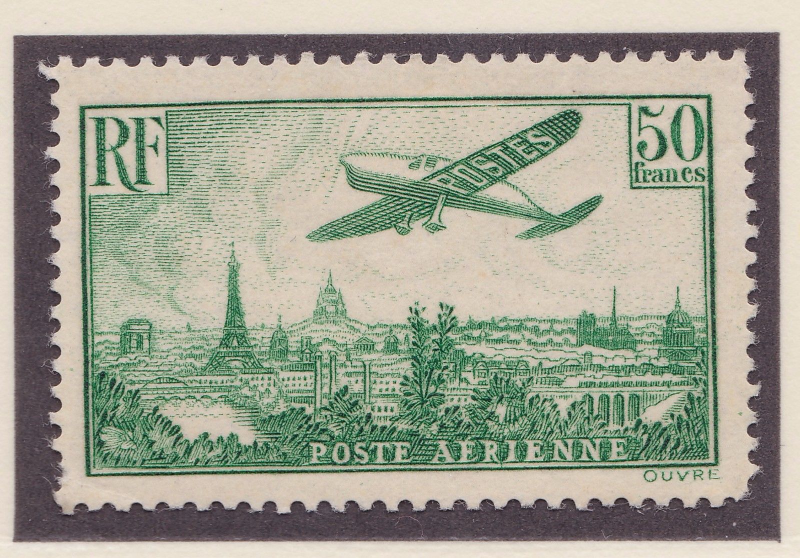 FRANCE   1936 Airmail  Mint Hinged  Sc C14  Yv PA14  value 1100