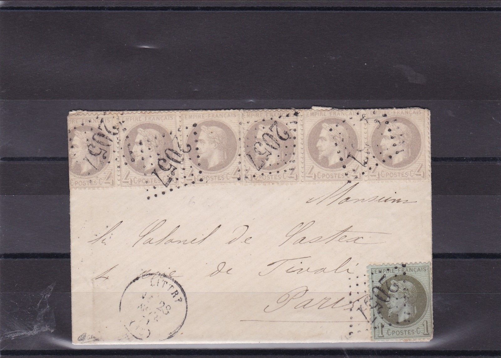FRANCE lettre avec n 27 X 6  2529septembre 1871 signe CALVESGC 2057 LITTR