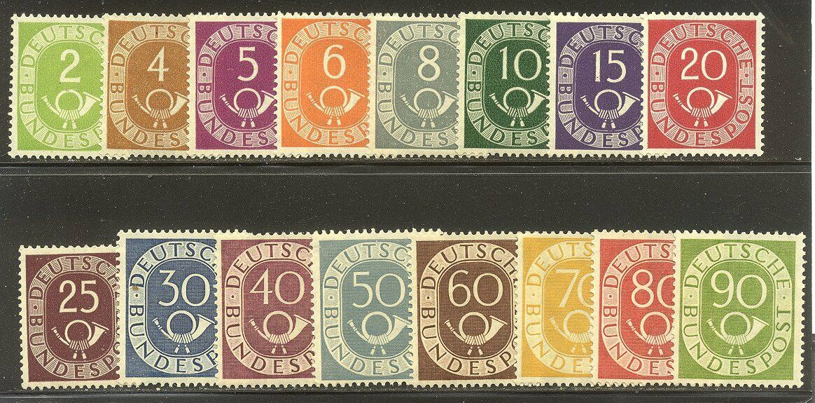 GERMANY 67085 Mint NH  1951 Posthorn Set 1700