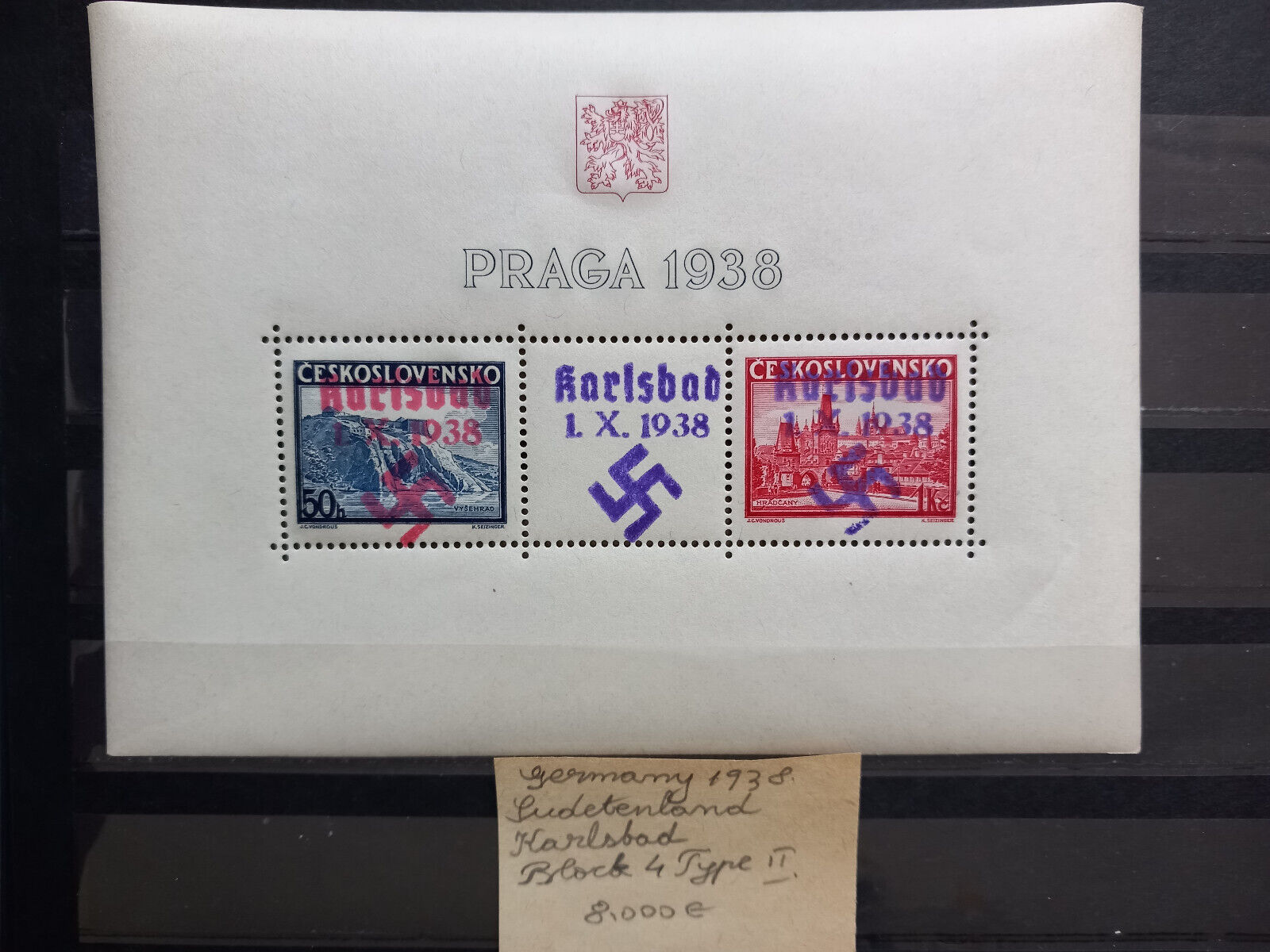 stamp Ceskoslovensko 50H1Kc Sudetenland occupation Germany