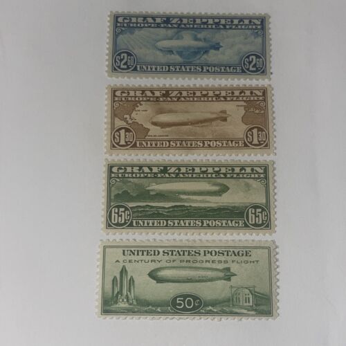 US C13C15 Zeppelins MINT Stamps C13 NH C14 Gum disturbance C15H COMP SET