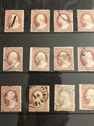 US Stamps 185160 3 cent issue about 200 imperf  165 perf Scott 10 11 26 etc