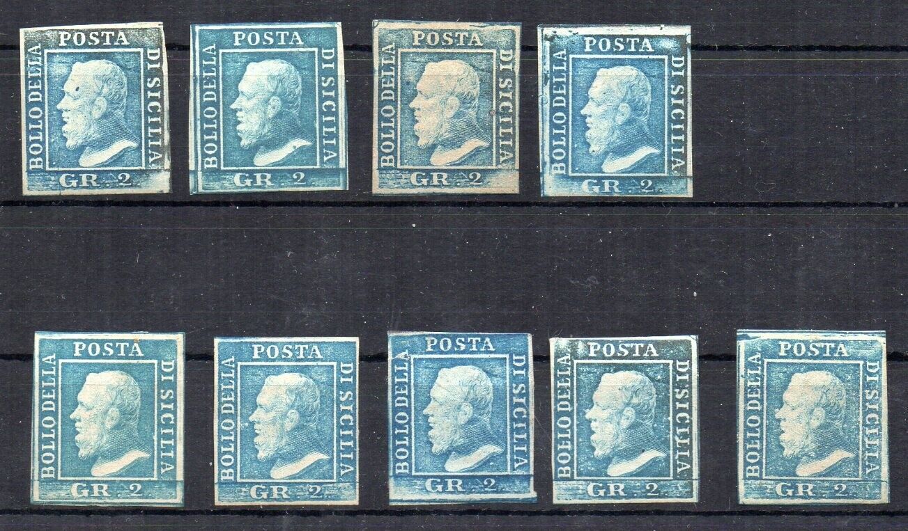 1859 ITALY SICILY 2gr MINT STAMPS LOT PLATE I 370000 EXPERT CATALOGUEDSIGNED