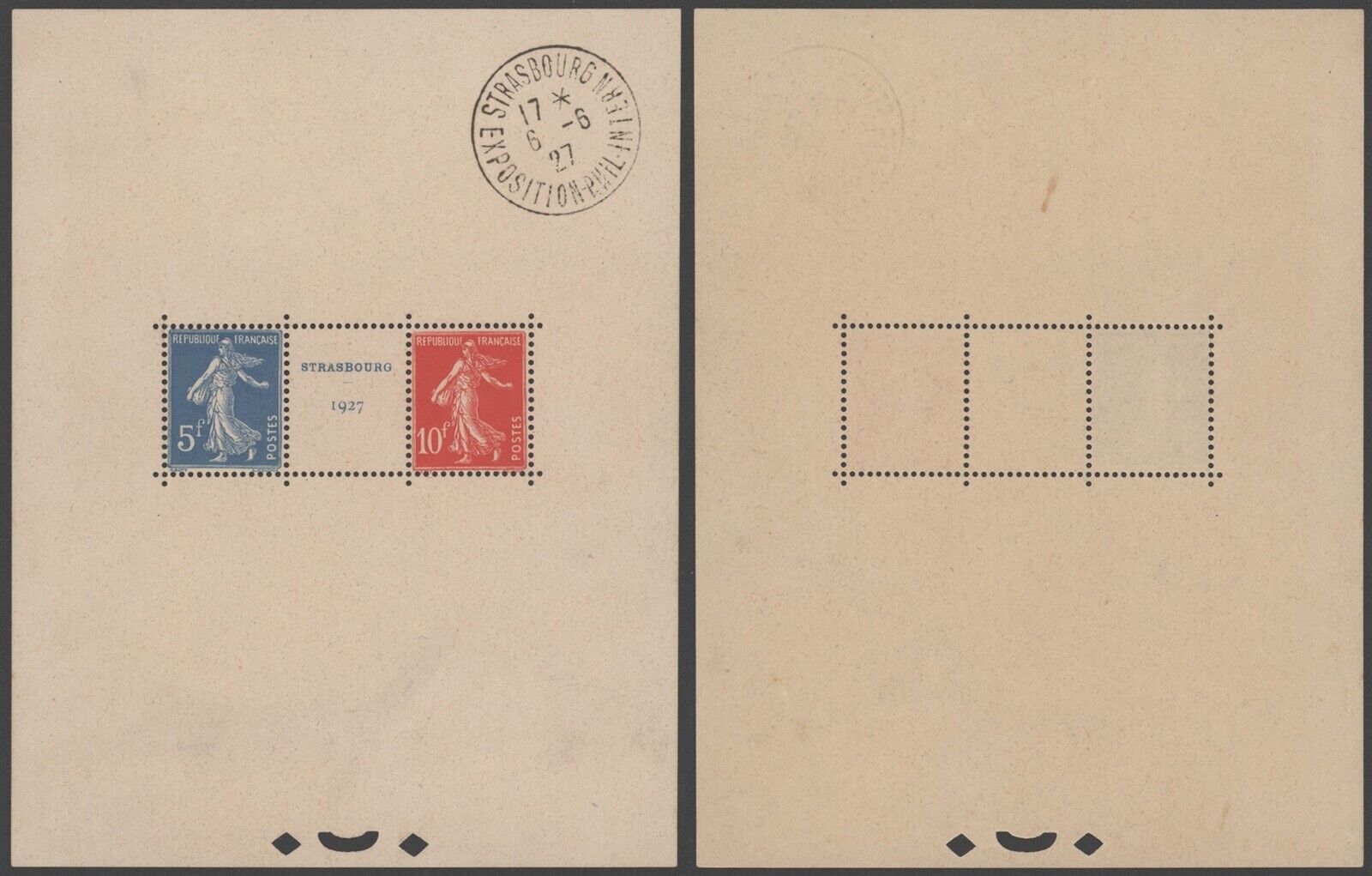 France 1927 Miniature Sheet  MNH Stamps C318