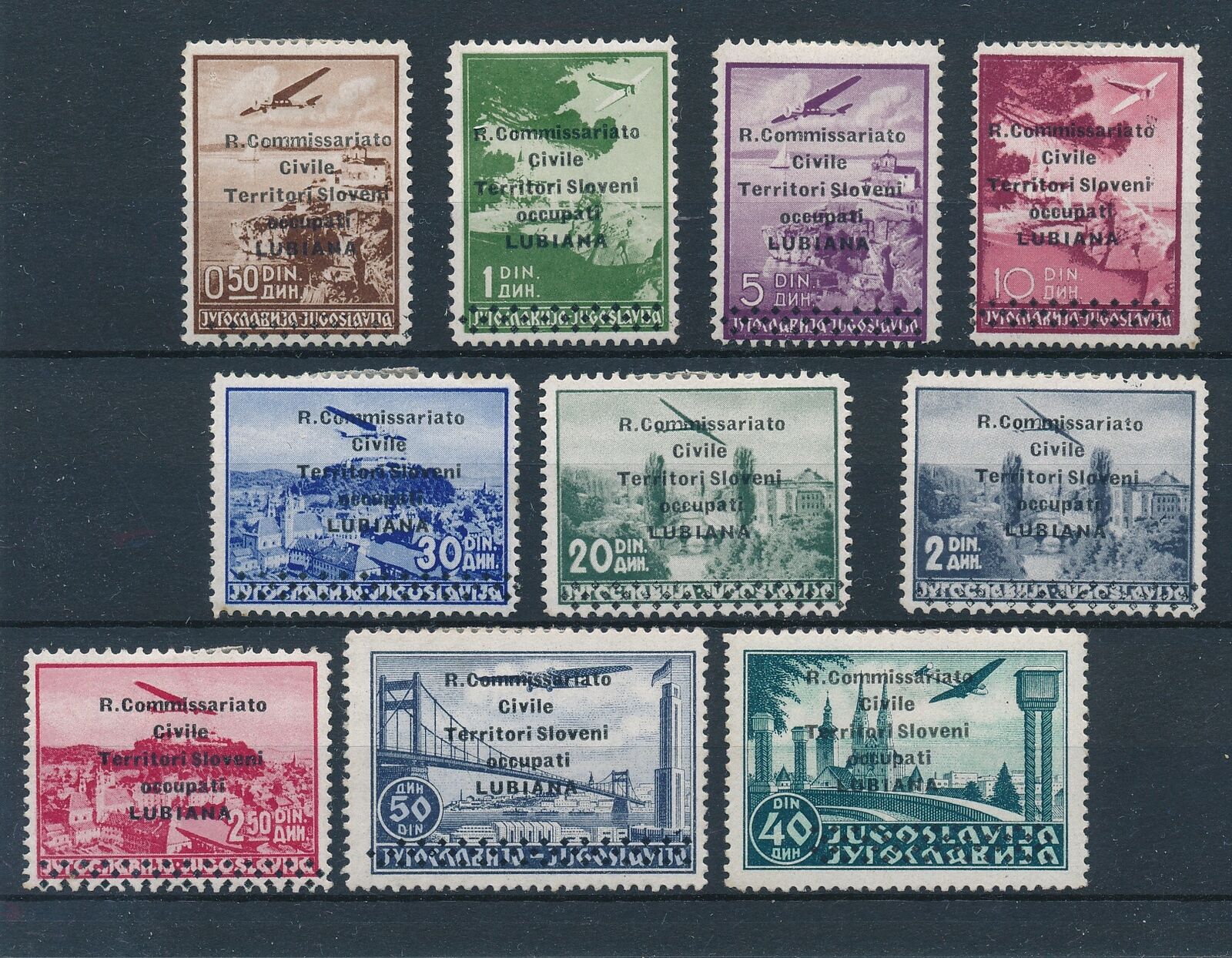 56934 Italy Slovenia Occ Airmail 1941 Rare set MH VF signed stamps 500