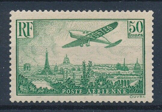 59585 France Airmail 1936 Rare 50F MH VF multiple signed stamp 1150