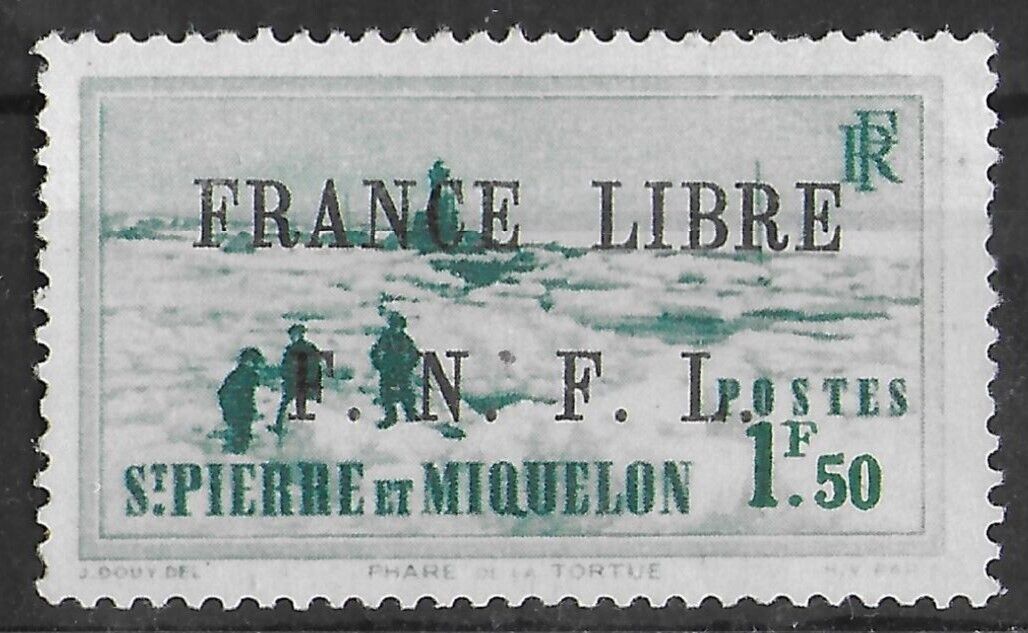 ST PIERRE  MIQUELON FRENCH COLONIES 1941 MNH France Libre Yvert 266 CV 1980