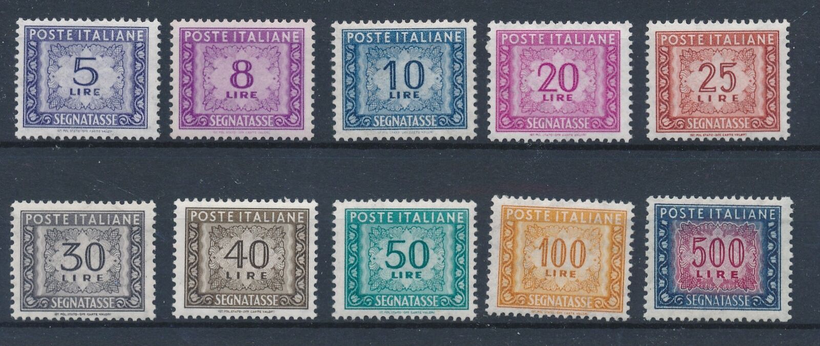 56052 Italy Due 195556 Very good set MNH VF stamps 250