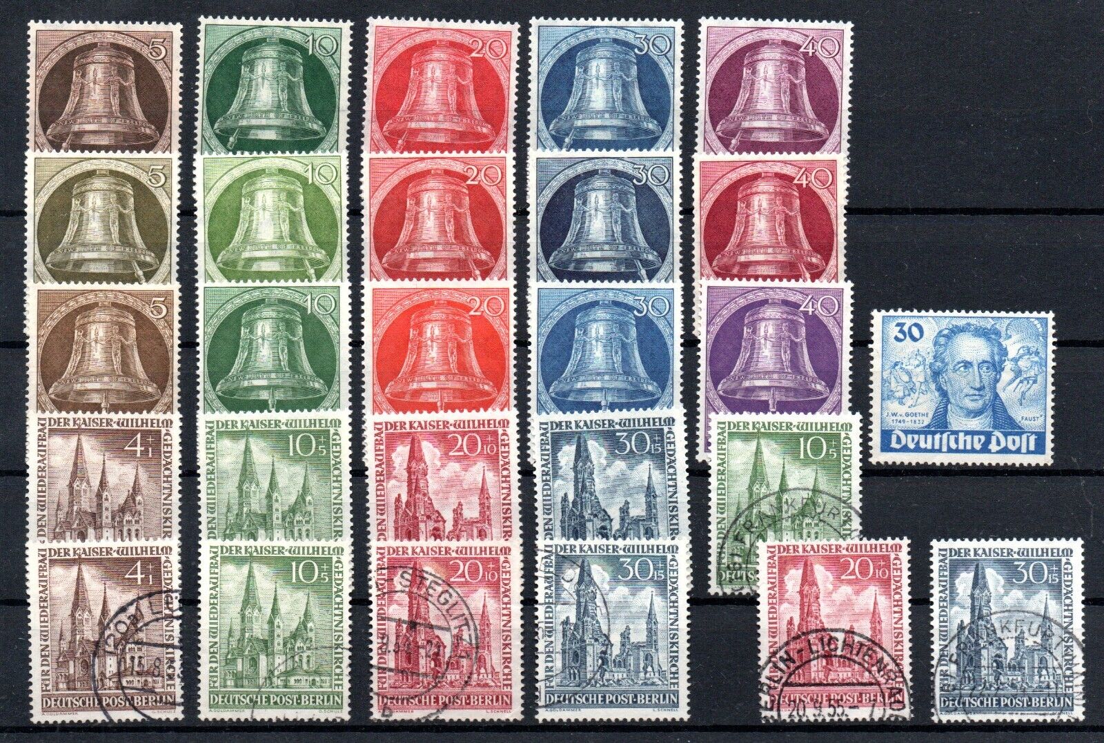 GERMANY  BERLIN  1951  1953  all sets BELL OF FREEDOM and much more  MNH