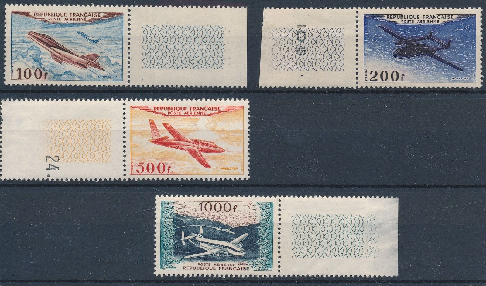 6789 France 1954 airmail good set very fine MNH stamps value 450