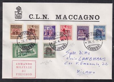ITALY LOCAL ISSUES CLN 1945 complete set on cover double signed  P3186