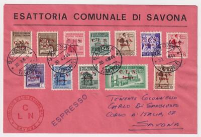 ITALY LOCAL ISSUES CLN 1945 complete set on cover double signed  N5804